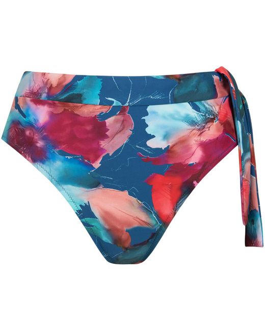 Maillots de bain Bas maillot slip de bain échancré taille haute ROMA Lisca en coloris Blue