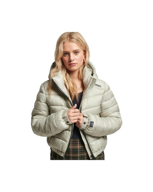 Veste Code Lwt Crop Padded Superdry en coloris Green