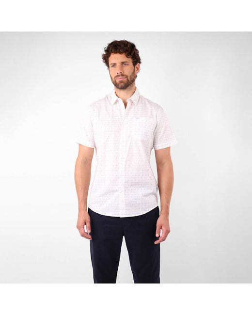 Chemise Chemise manches courtes microprint MINIATURE Oxbow pour homme en coloris White