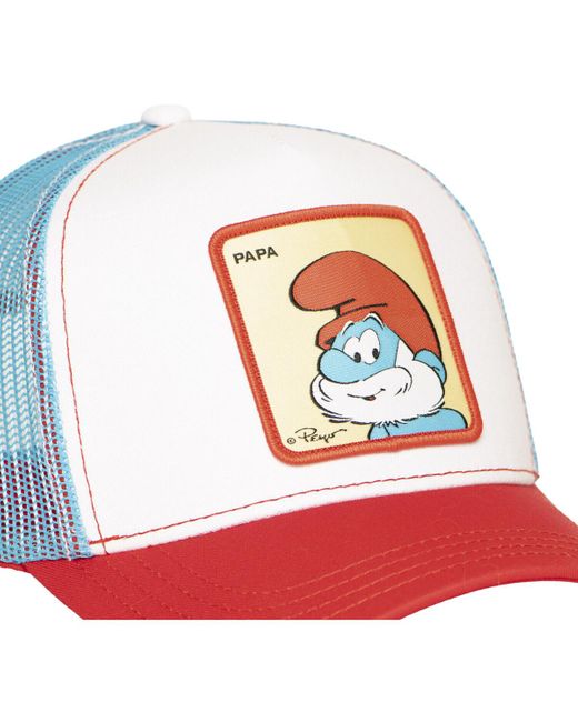 Casquette Casquette trucker avec filet The Smurfs Papa Capslab en coloris Red
