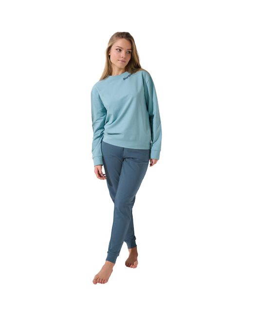 Lisca Pyjama's Nachthemden Delightful Pyjama Broek Top Lange Mouwen Cheek in het Blue