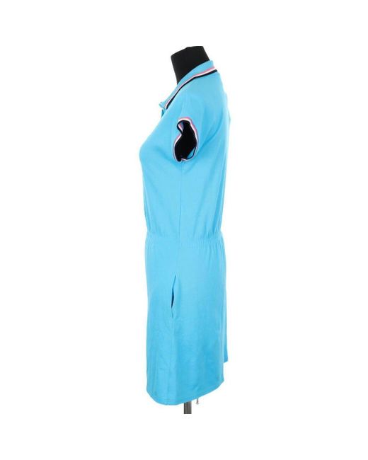 Robe courte Robe en coton Lacoste en coloris Blue