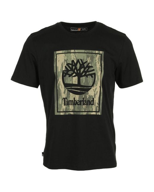 Timberland T-Shirt Korte Mouw Camo Short Sleeve Tee in het Black voor heren