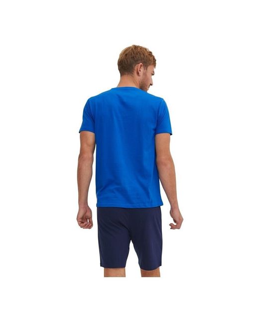 Pyjamas / Chemises de nuit Ensemble Pyjama court Tshirt col V en coton Serge Blanco pour homme en coloris Blue