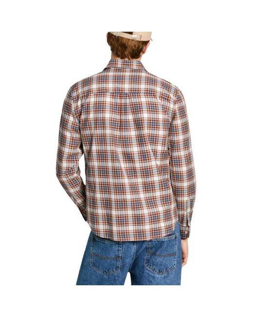 Pepe Jeans Overhemd Lange Mouw in het Brown voor heren