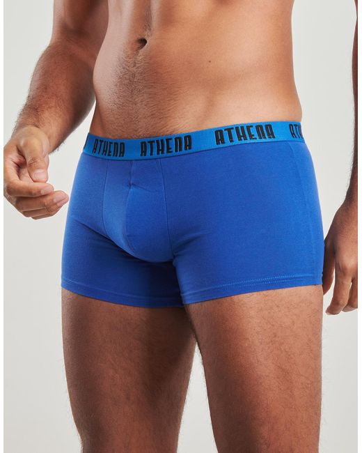 Athena Boxers Basic Color Pack De 3 in het Blue voor heren