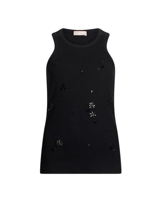 Blouses Top avec applications bijoux Liu Jo en coloris Black