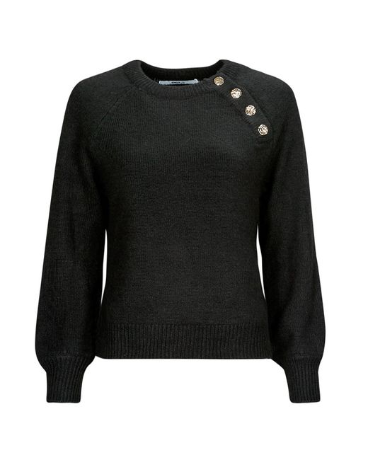 ONLY Trui Onlemma Ls Button Oneck Knt in het Black
