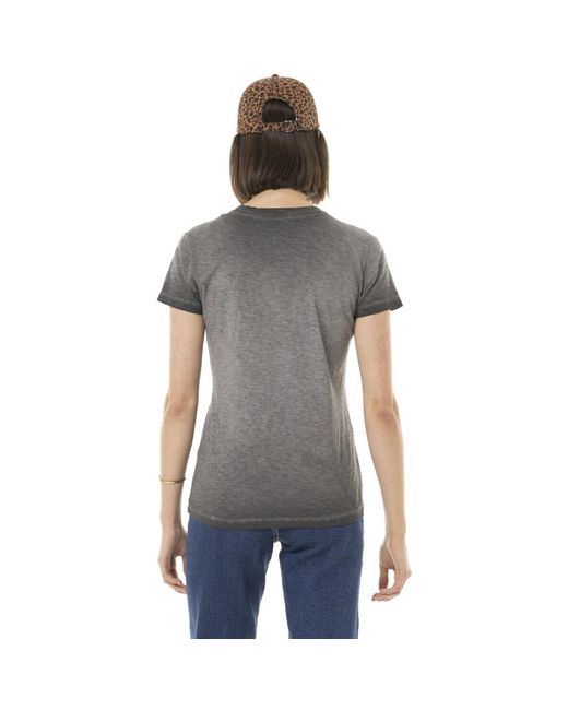 T-shirt T-shirt uni flammé à col rond et print devant Fast Von Dutch en coloris Gray