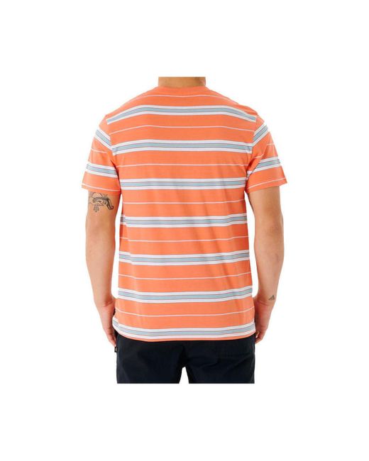 Polo SURF REVIVAL STRIPE TEE Rip Curl pour homme en coloris Orange