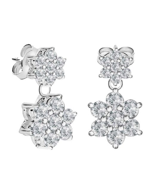 Boucles oreilles Boucles d'oreilles en argent 925/1000 recyclé et zircon Cleor en coloris Metallic