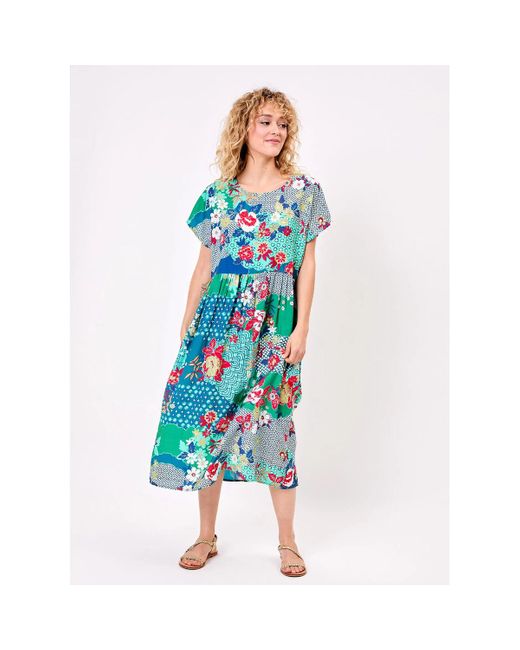 Robe Robe midi évasée fluide SAGAR La Fiancee Du Mekong en coloris Blue