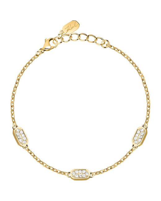 Bijoux Bracelet en acier et cristal Karl Lagerfeld en coloris Metallic