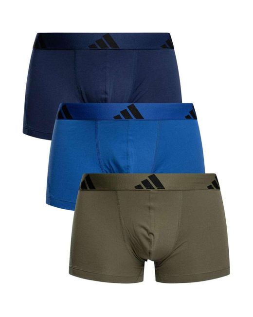 Adidas Boxers Set Van 3 Actieve Flex-Katoenen Boxers in het Blue voor heren
