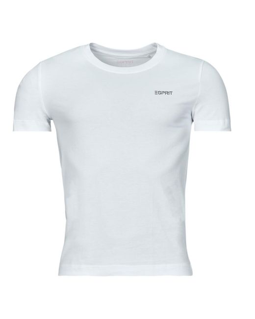 T-Shirt Sus F Aw Cn Ss di Esprit in White da Uomo