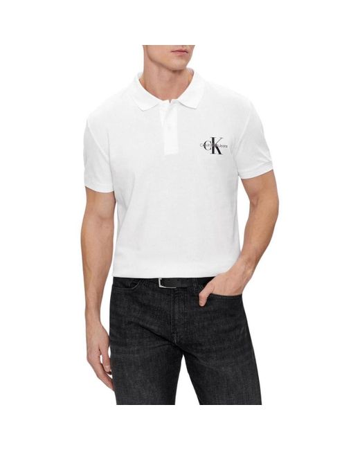 Polo Calvin Klein pour homme en coloris White
