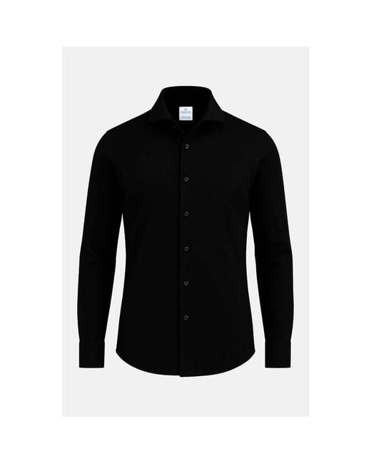 Vercate Overhemd Lange Mouw Japanese Knitted in het Black voor heren