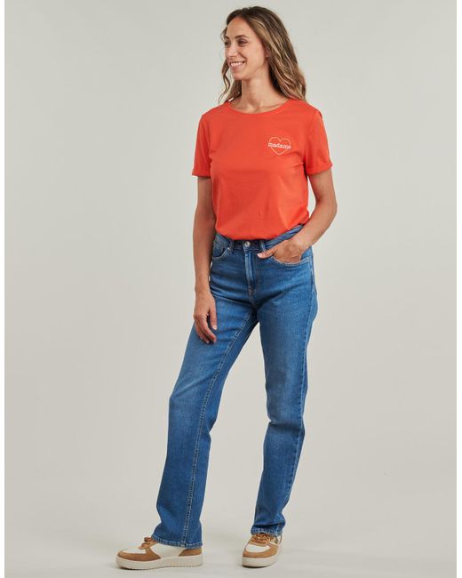 T-shirt ONLBEATE LIFE S/S HEART TOP CS JRS ONLY en coloris Orange