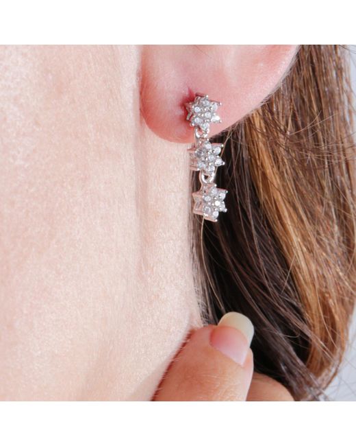 Boucles oreilles Boucles d'oreilles en argent 925/1000 recyclé et zircon Cleor en coloris Metallic