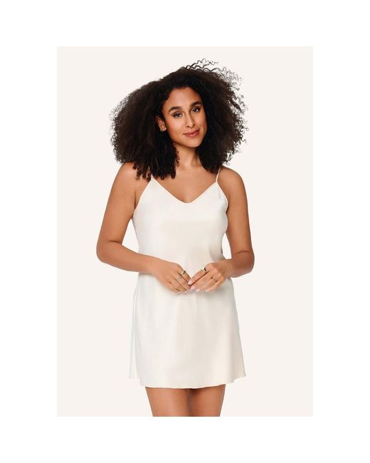 Lingadore Korte Jurk Daily Satin Chemise in het Natural