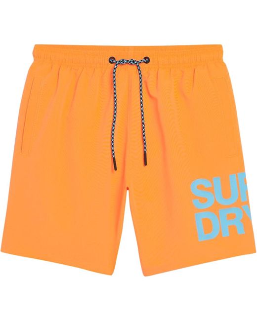 Short Short de Bain Sportswear Logo 17 Superdry pour homme en coloris Orange