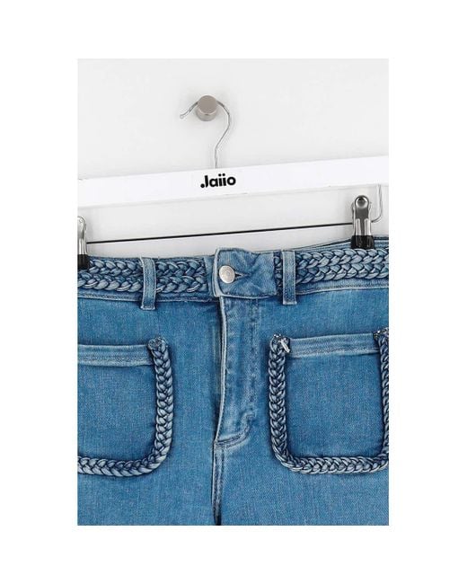 Jeans Jean droit en coton bleu Maje en coloris Blue