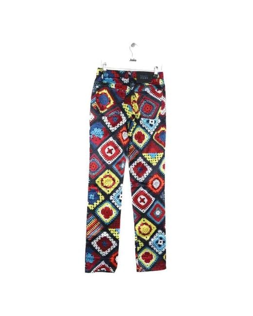 Pantalon Pantalon droit en coton multicolore KENZO en coloris Blue