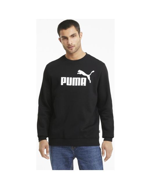 Sweat À Col Rond Essentials Big Logo PUMA pour homme en coloris Black