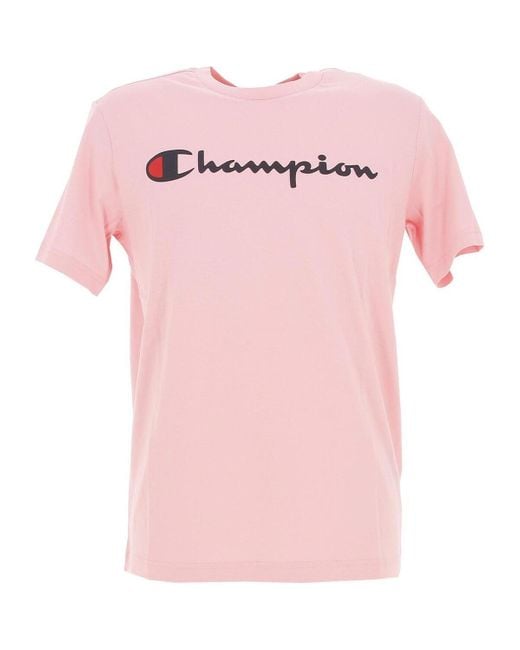 T-shirt Crewneck t-shirt Champion pour homme en coloris Pink