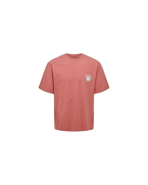 T-shirt 22028751 KASEN Only & Sons pour homme en coloris Pink