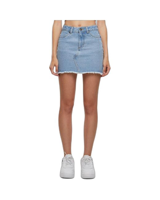 Urban Classics Rok Mini Jupe En Jean Femme Heavy in het Blue