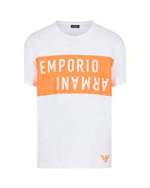 Debardeur Tee shirt emporio Armani Orange 211818 4R476 01710 - S EA7 pour homme en coloris White