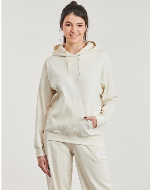 Sweat-shirt ESS ELEVATED RIB HOODIE PUMA en coloris Gray