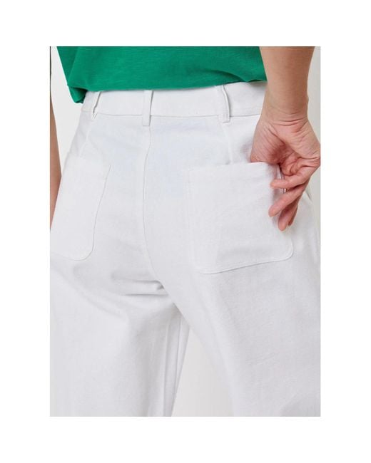 Pantalon Pantalon droit coton épais uni LINE La Fiancee Du Mekong en coloris White