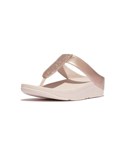 Tongs PANTOUFLE FINO GLITTERDUST TOE POST Fitflop en coloris Pink