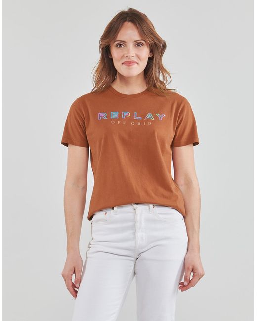 T-shirt Replay en coloris Brown