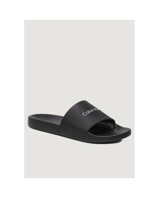 Calvin Klein Slippers Pool Slide Rubber Hm0Hm00455 in het Black voor heren