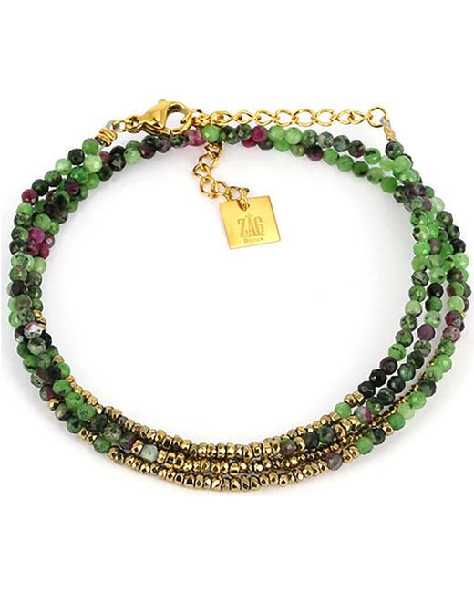 Bracelets Bracelet multirang Zag acier doré tourmaline Zag Bijoux en  coloris Vert | Lyst