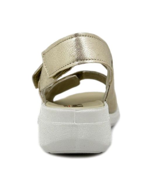 Sandales Chaussures, Sandales en Cuir, Talon compensé-557400 Imac en coloris Metallic
