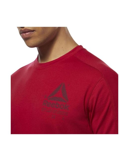 Reebok T-Shirt Korte Mouw Speedwick in het Red voor heren