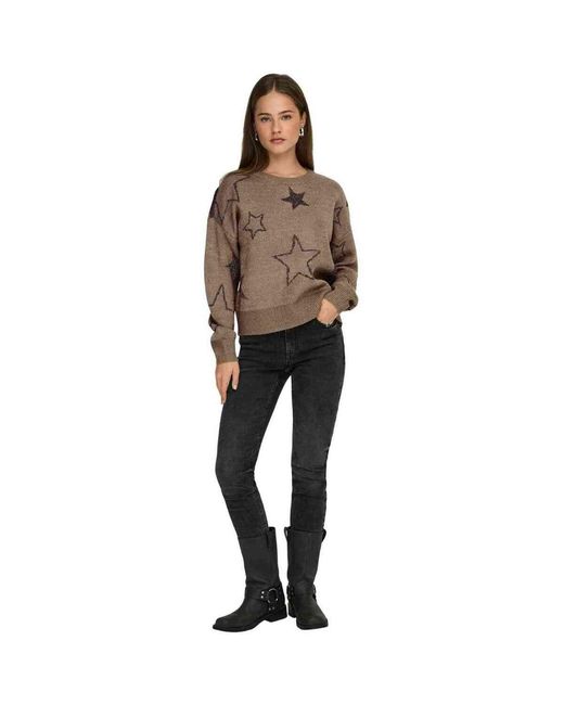 Pull 077-52646359564627 ONLY en coloris Brown