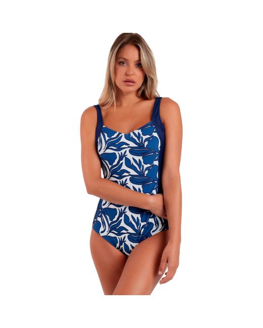 Maillots de bain Maillot de bain une pièce préformé amincissant Curvy Line Admas en coloris Blue
