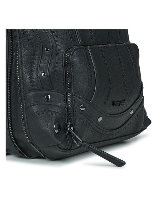 Desigual Black Rucksack Backpack Embro Patch Pretoria Mini