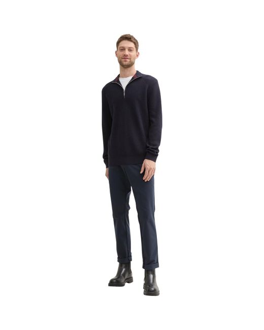 Pull Pullover Strickpullover Troyer Tom Tailor pour homme en coloris Blue