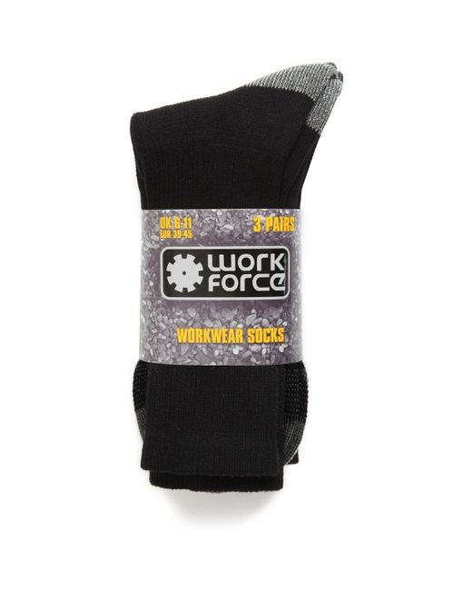 Chaussettes Classic Workforce en coloris Black