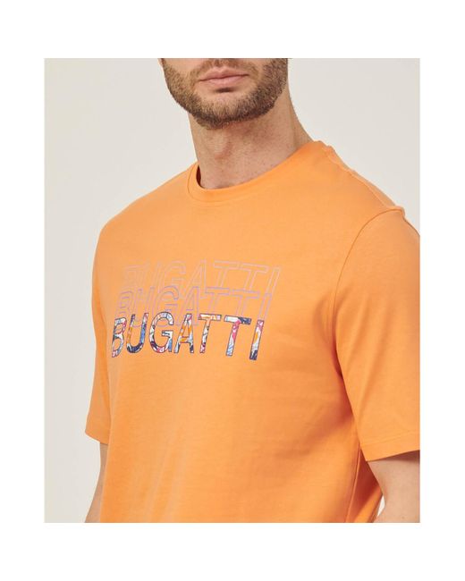 T-shirt T-shirt col rond avec logo 3D Bugatti pour homme en coloris Orange