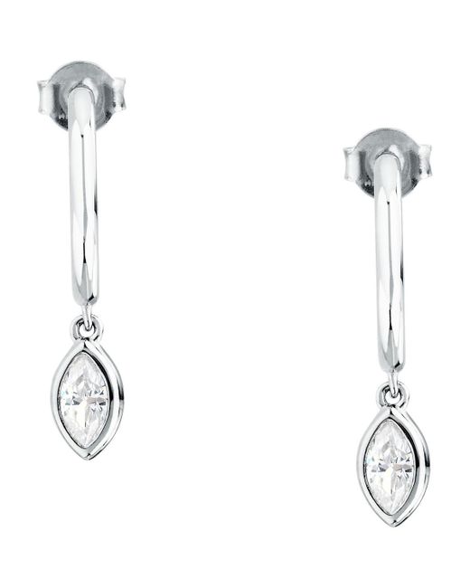 Boucles oreilles Boucles d'oreilles en argent 925/1000 recyclé et zircon Cleor en coloris White