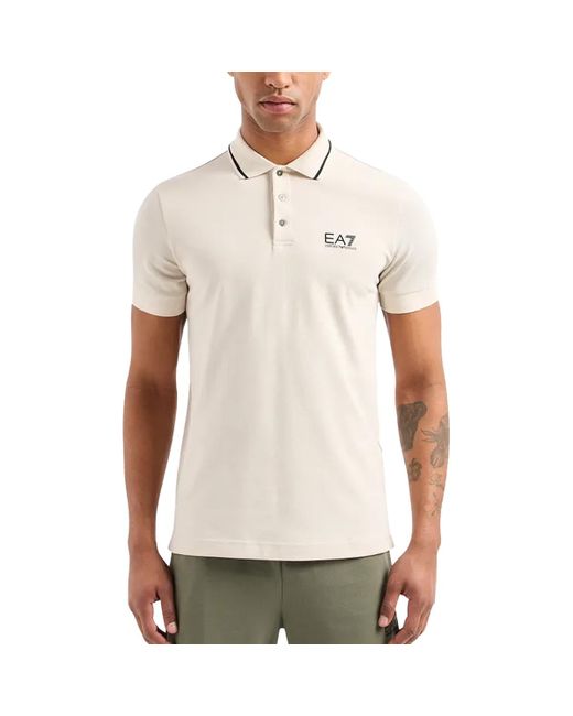 T-shirt Polo EA7 pour homme en coloris Natural