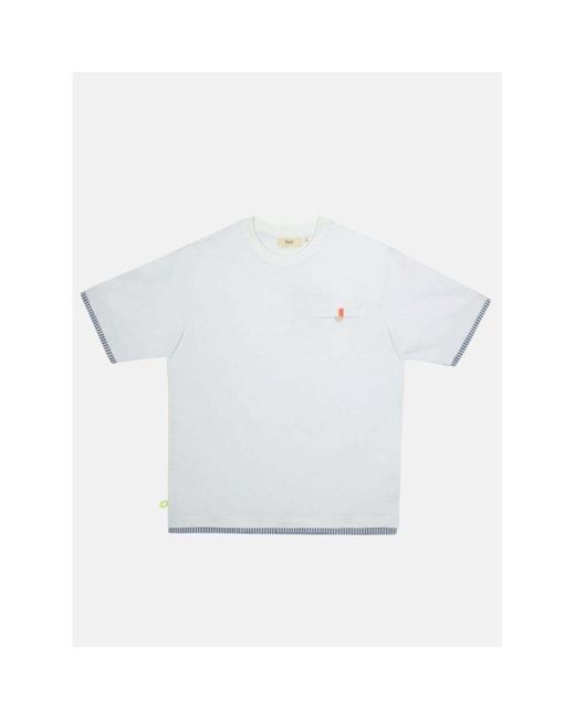 T-shirt T-shirt Era blanc / rayures bleues saē paris en coloris Gray