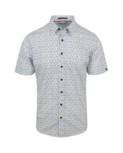 Chemise Shirt White Multicolour Print No Excess pour homme en coloris Gray